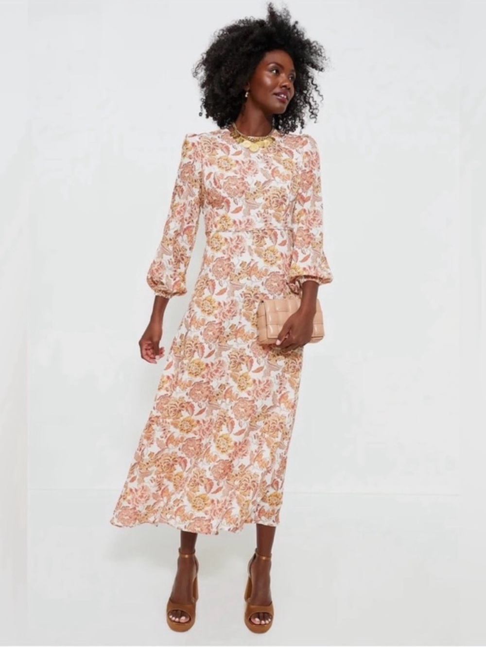 NWT Tuckernuck Saffron Floral Cisco Long Sleeve Dress - XXS